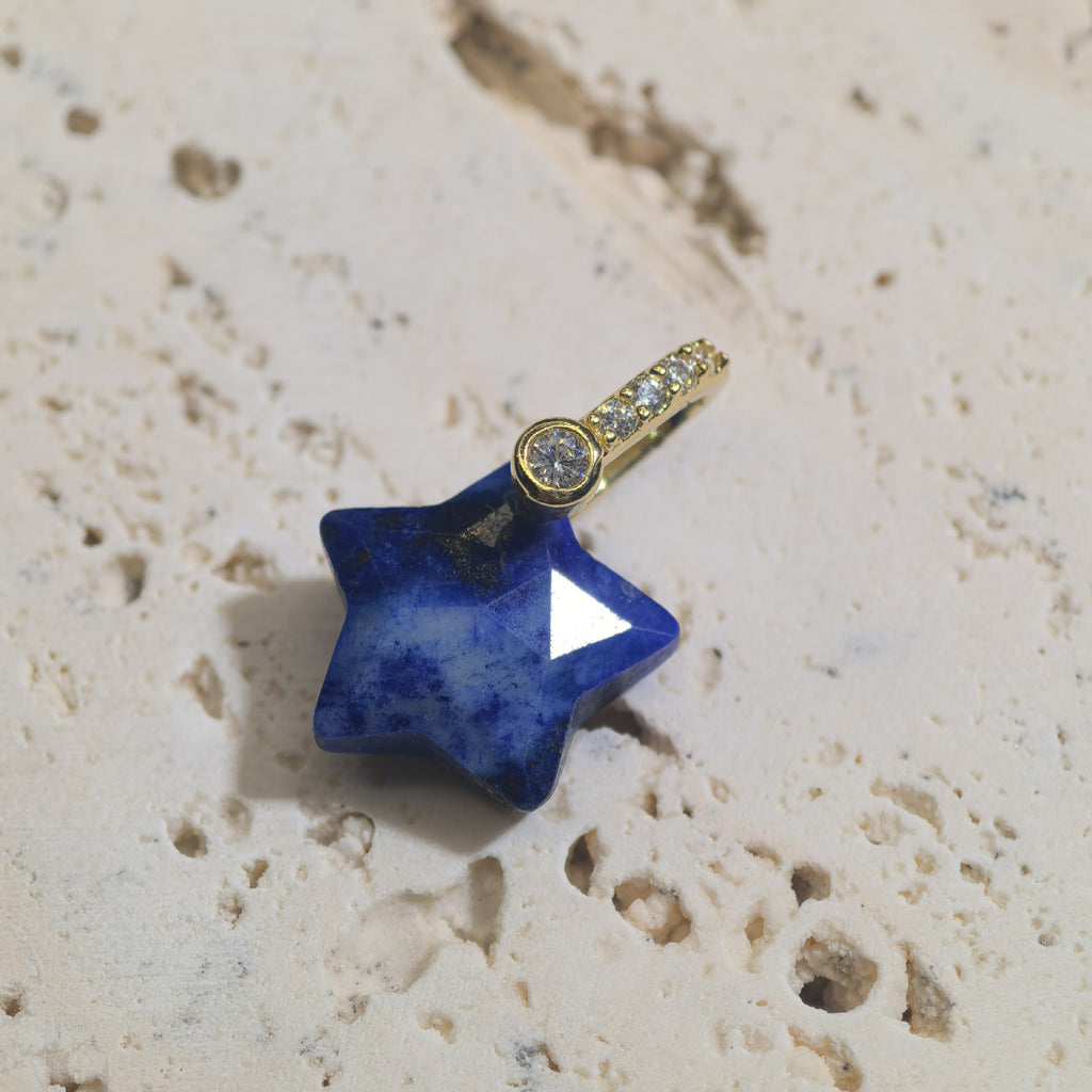 Pierre naturelle Coupe-surface Star Pendentif Star Charm à cinq points