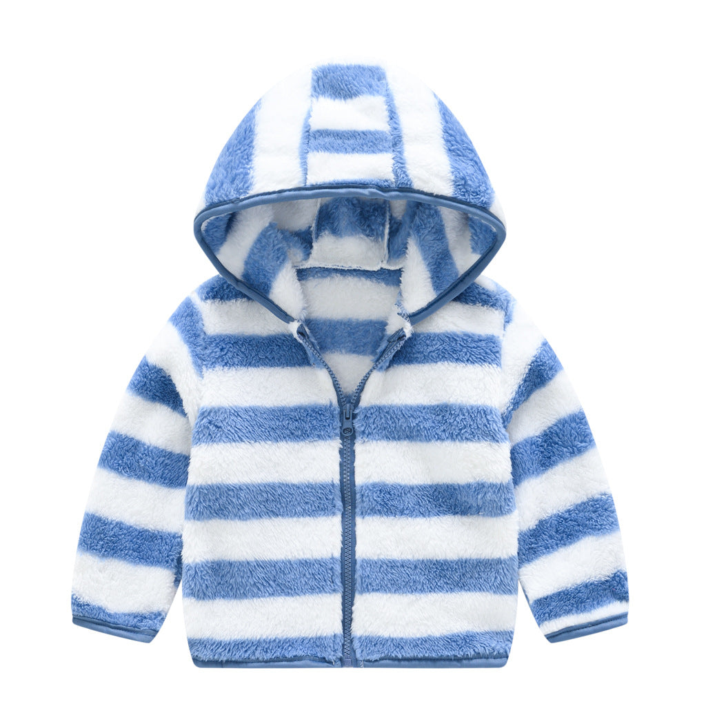 Manteau à capuche en couleur solide pour ours nouveau-né