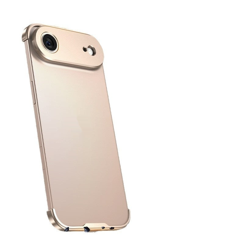 Plaquette à quatre corners en métal pour Iphone17promax Boîtier de téléphone ultra-mince sans cadre de protection C