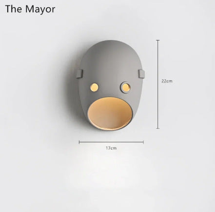 Personnalité Masque Lampe murale Lumière LED créative pour les chambres d'hôtes