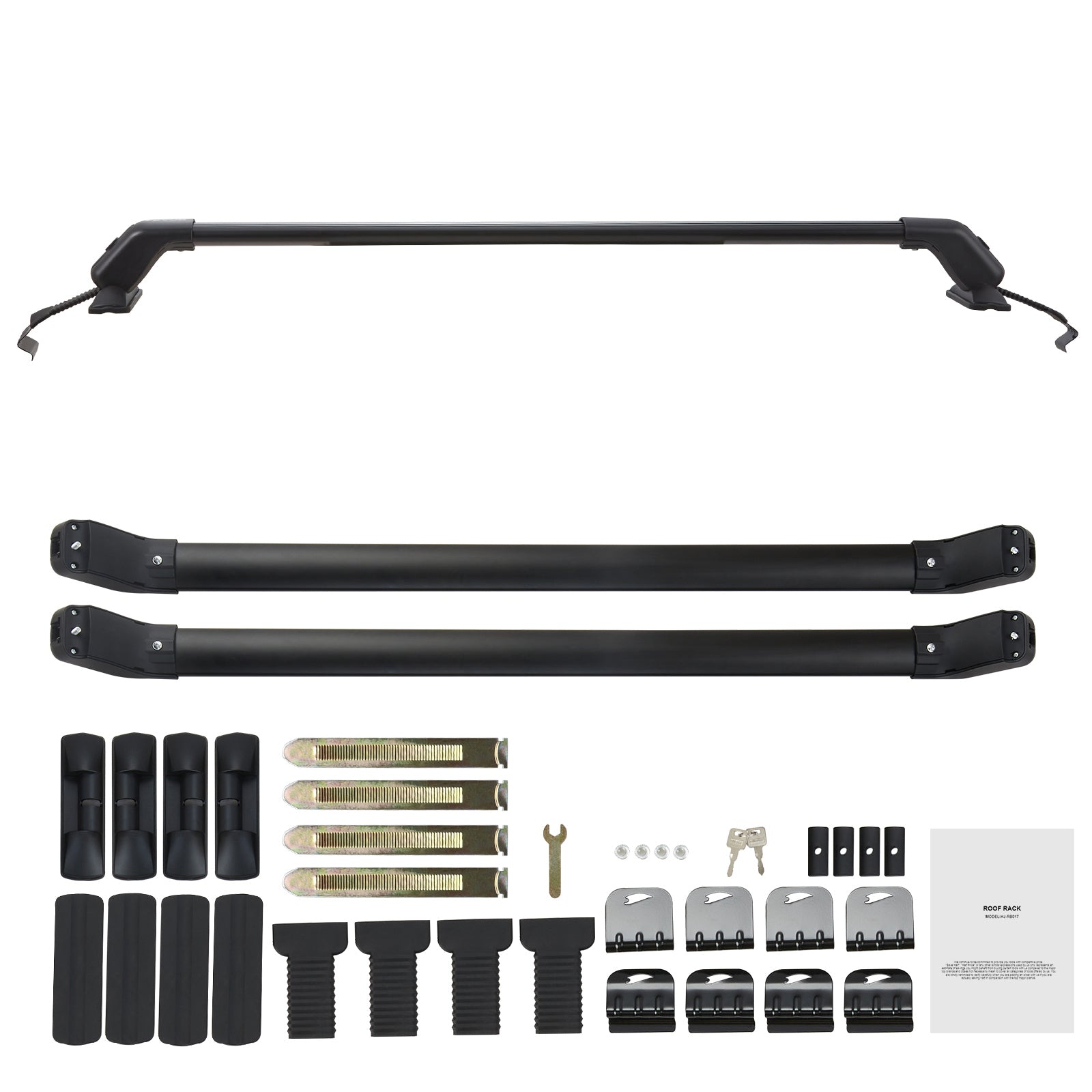 Universal Roof Rack Cross Bars, 41.3in Aluminum Roof Rack Crossbars, Fit Roof Without Side Rail, 155 Lbs Load Capacity, Adjustable Bare Roof Crossbars
