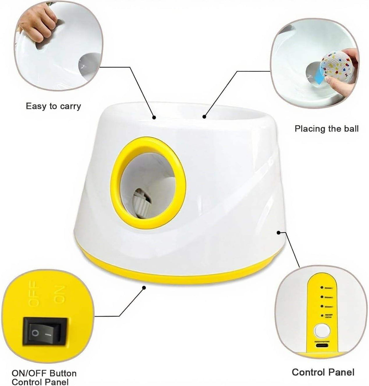 Lanceur automatique de balle de chien avec 3 boules Jeu interactif de lancer de balle de chien