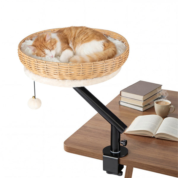 360-degree rotating desktop cat bed perch