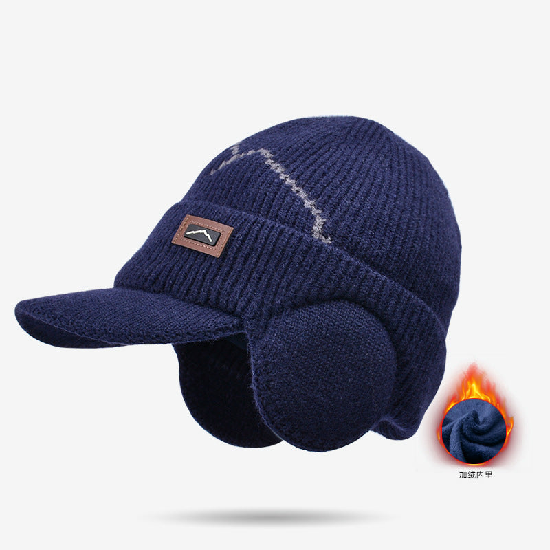 Winter Outdoors Cyclisme Earflaps Toque Plus Velvet Épaisseur Cap à pic