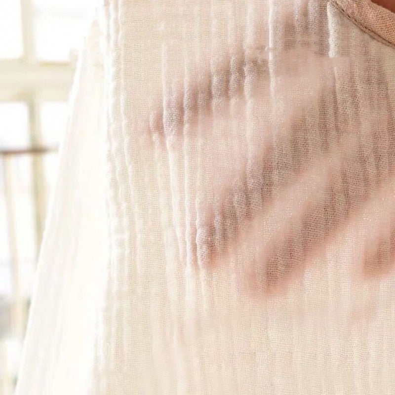 T-shirt en coton à moitié manches respirant et en lin pour enfants