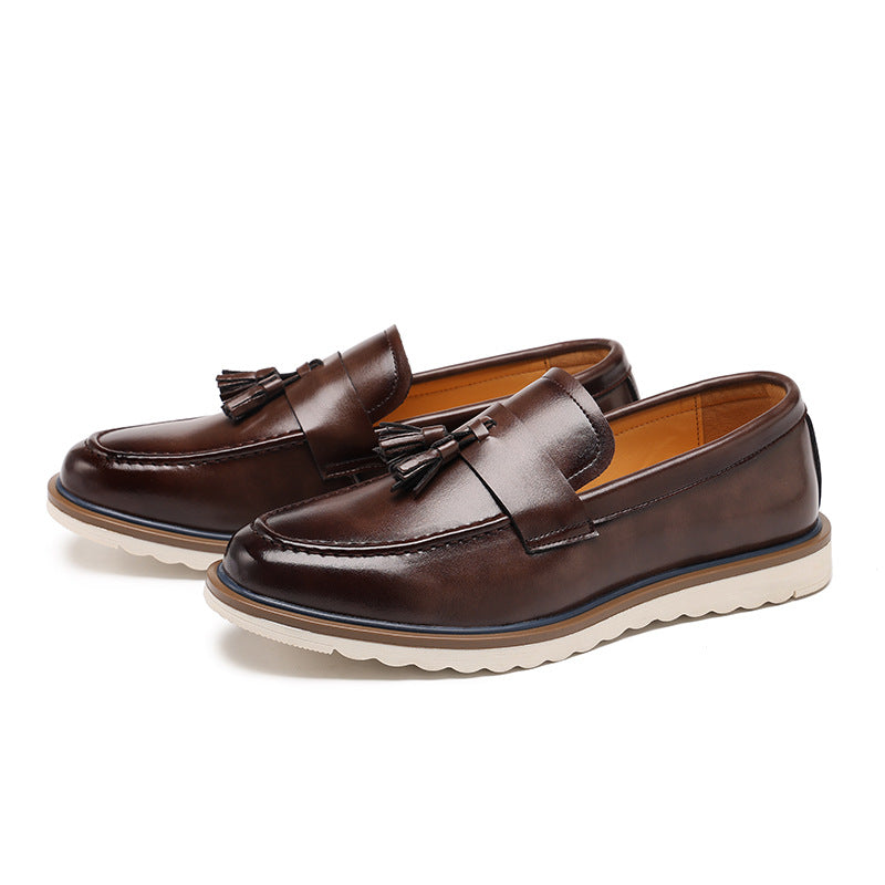 Chaussures en cuir homme Vintage Rubbed-color Léger