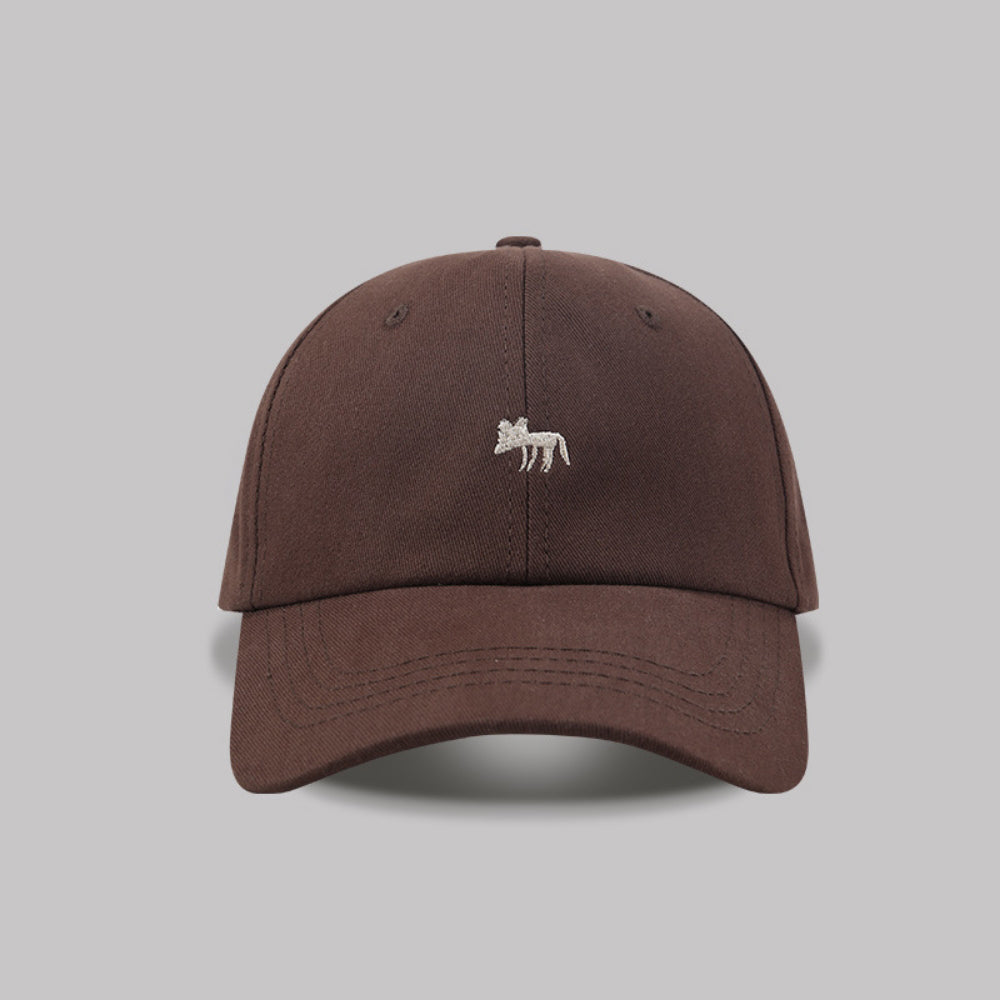 Femmes Solid-colore brodé Fox Simple Style Casual Soft Brim réglable Casquette de baseball