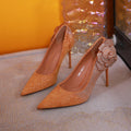 Femmes Pointedtoe Strass Design High Heels