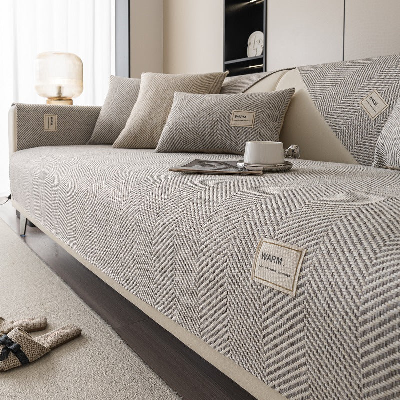 Imitation Coton et Lin Four Seasons Universal Non-slip Canapé Couverture