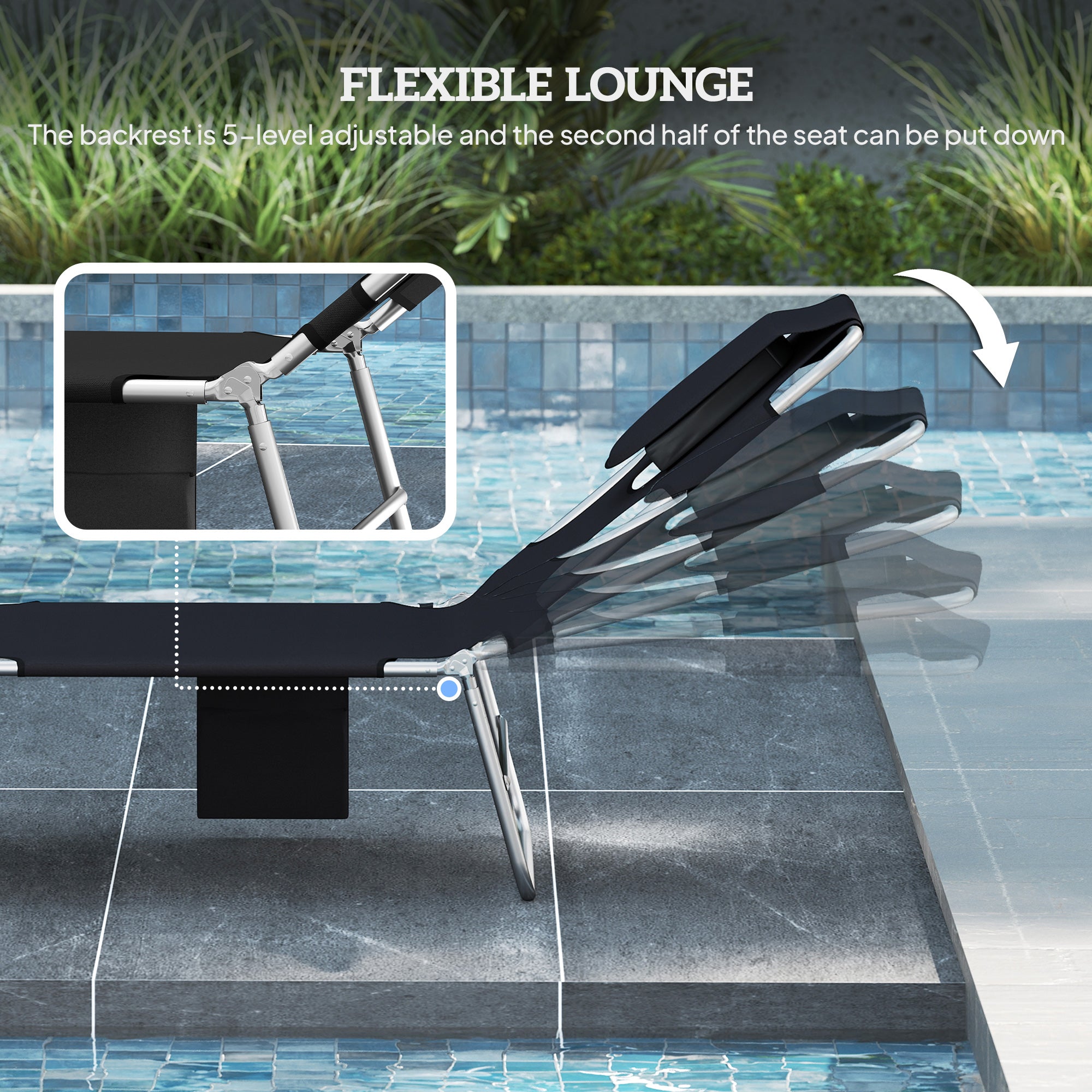 2 chaises de tannage avec trou de taille