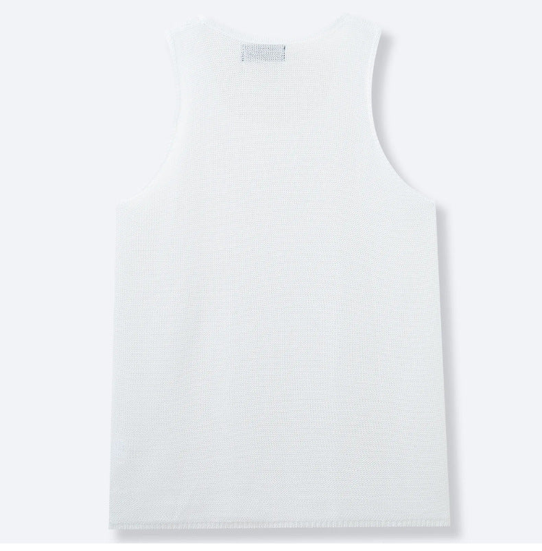 L'été des hommes de couleur solide sans manches sans manches Tank Top