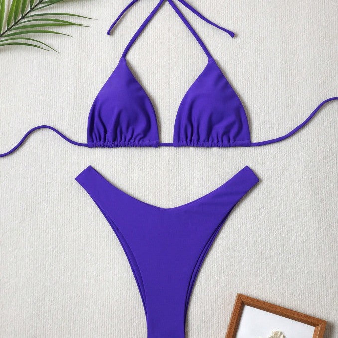 Bikini de plage de couleur solide