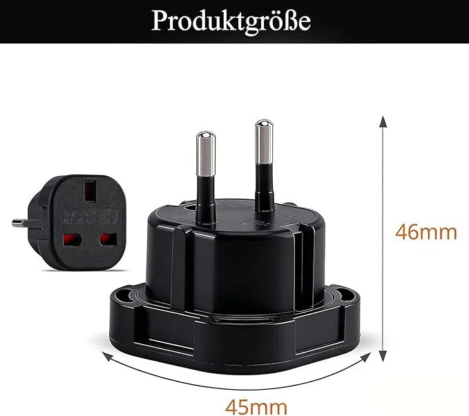 6X Black UK Vers l'UE Adaptateur de voyage Europe Adaptateur de prise européenne UK 3 broches à 2 broches