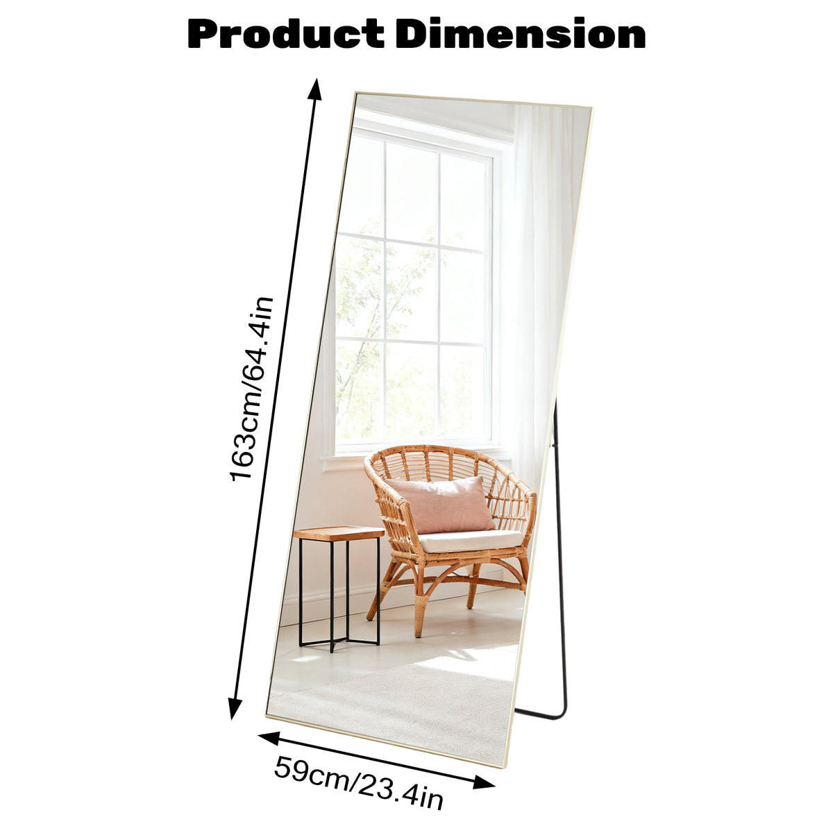 Rectangle Miroir pleine longueur
