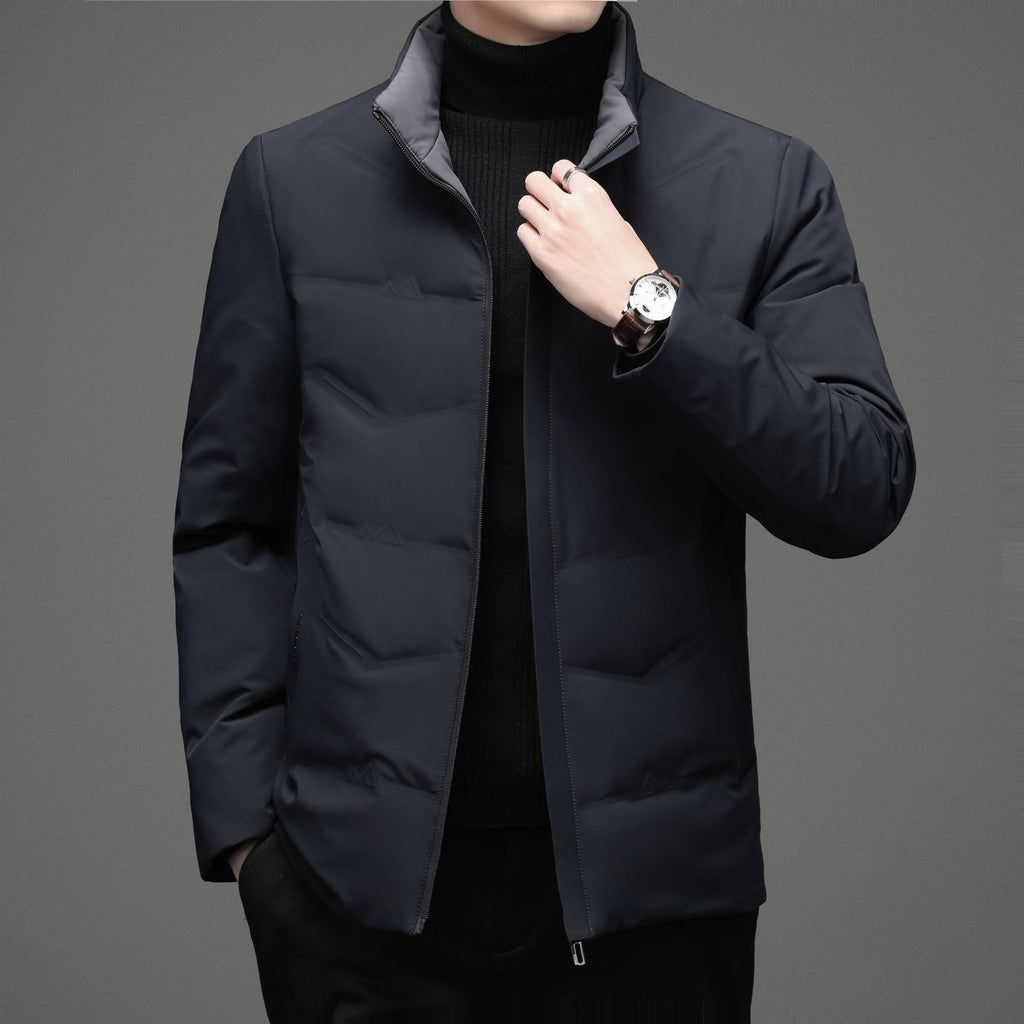 Hommes Casual Couleur Stand-collar Blanc Duck Down veste chaude vers le bas