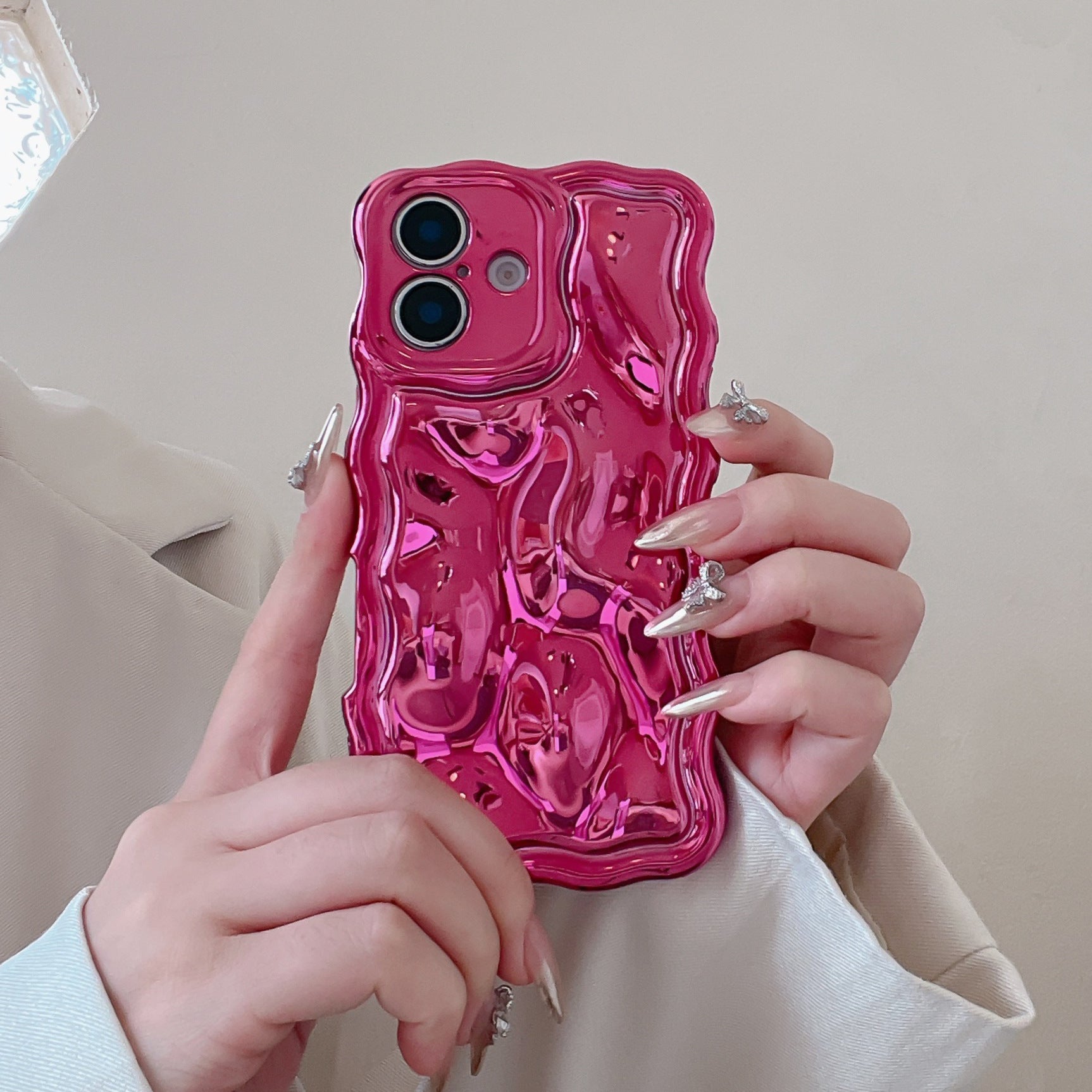 Ins Niche Water Ripple pour 17pro Max Phone Case