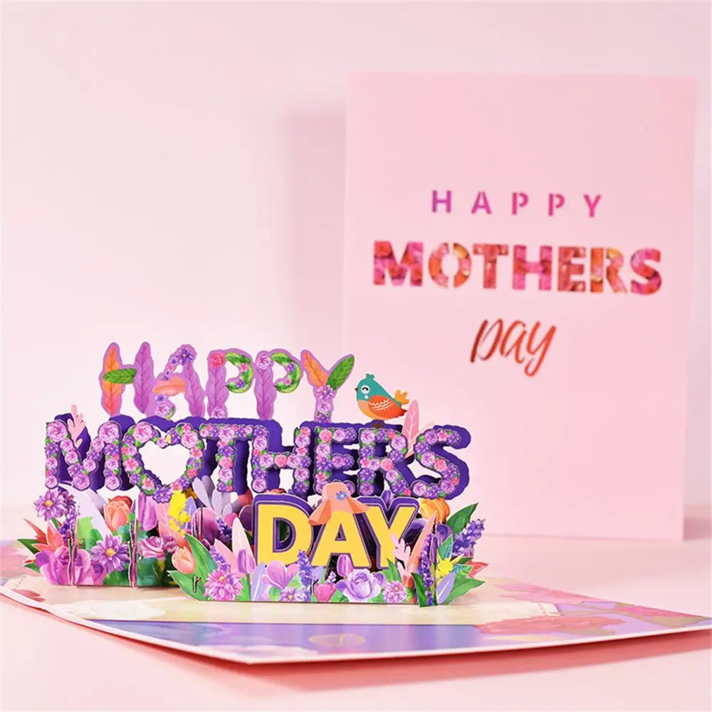 3D PopUp Flower Bouquet Cards Cadeaux Anniversaire PopUp Mom Floral Bouquet Wife Invitation C
