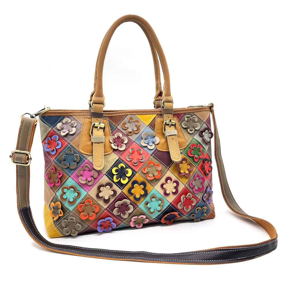 Sac à main casual en cuir véritable pour femmes avec pince à la main