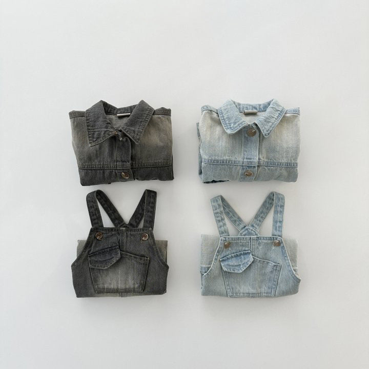 Garçons et filles Petits et plus âgés Retro Jeans Douces Une pièce Casual