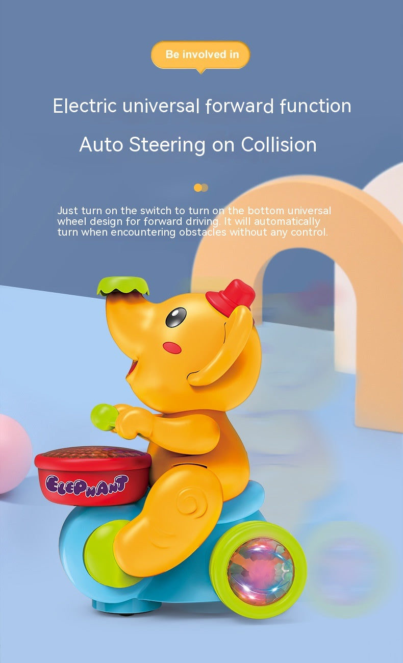 Cute Elephant Cool Music Light Electric Toy Car pour Enfants