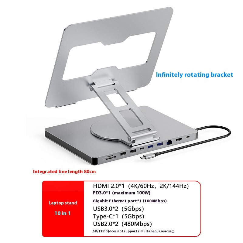 Support d'ordinateur portable rotatif étendu Type-c