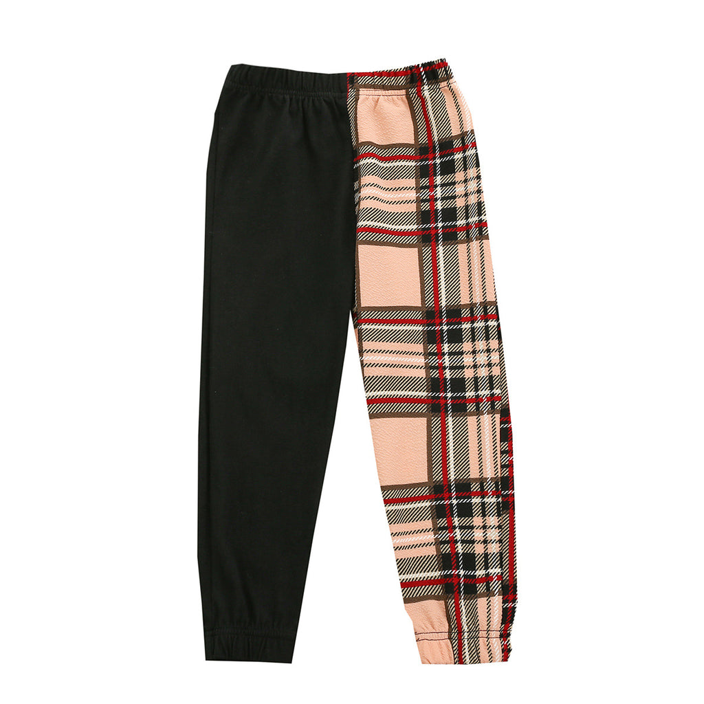 Filles Mode Colorblock Plaid Pantalons Casual