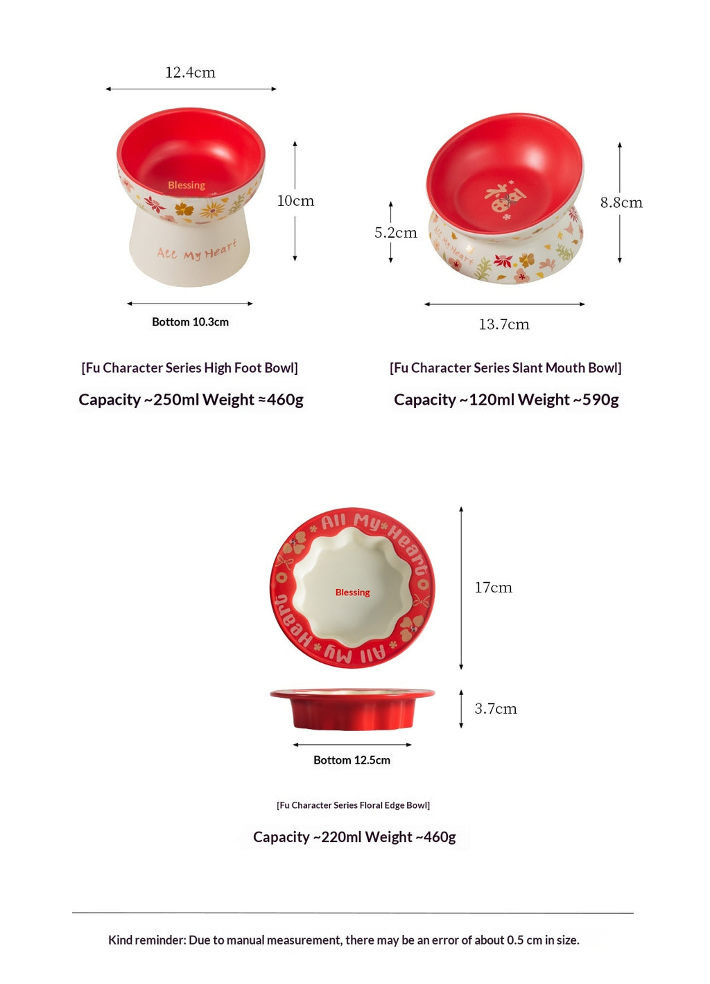 Lacy Ceramic Fu Pet Bowl