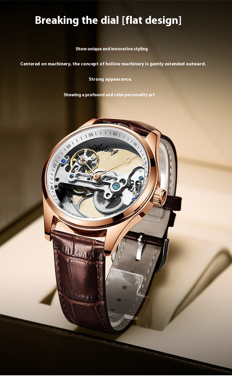 Cheveux de génération automatique de montres mécaniques Hollow