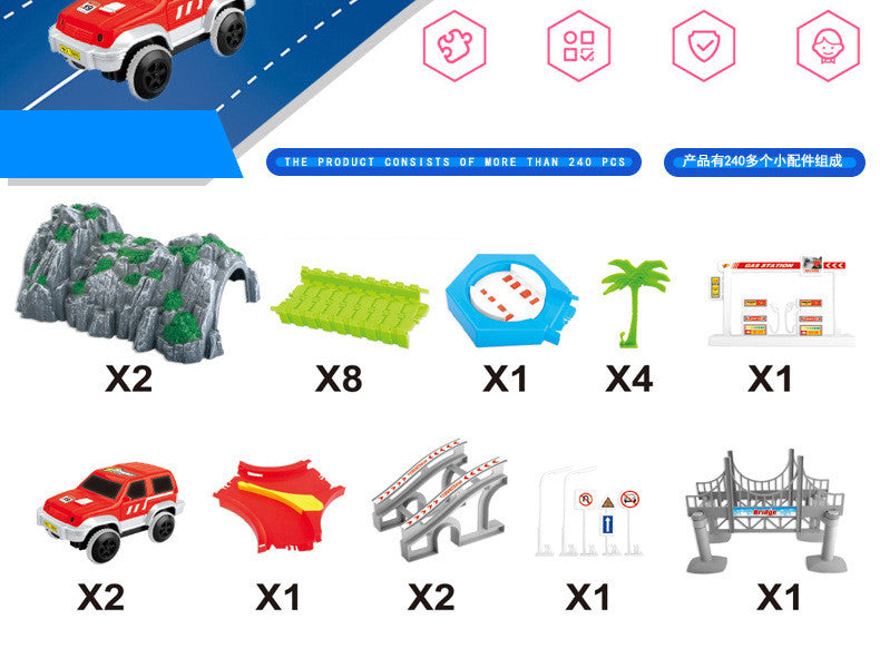 Jouets d'assemblage de bricolage de piste électrique pour enfants