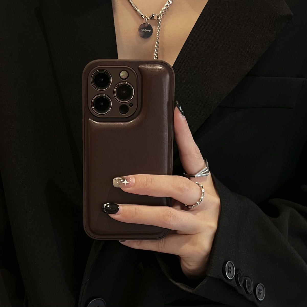 Etui de téléphone en cuir en automne et hiver doux pain