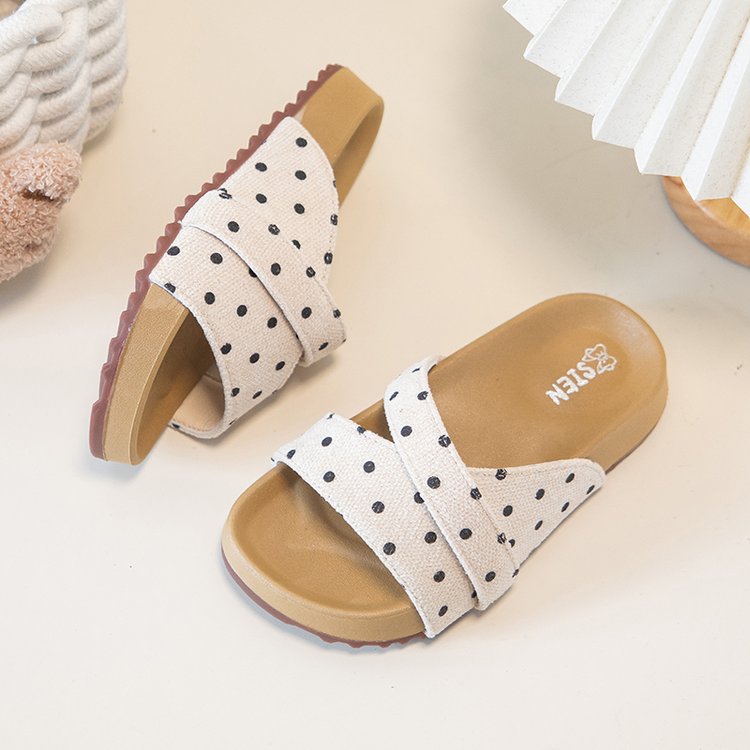 Filles' Polka Dot Flip Flops Summer Design Sandales pour enfants Bébé Pantoufles pour filles