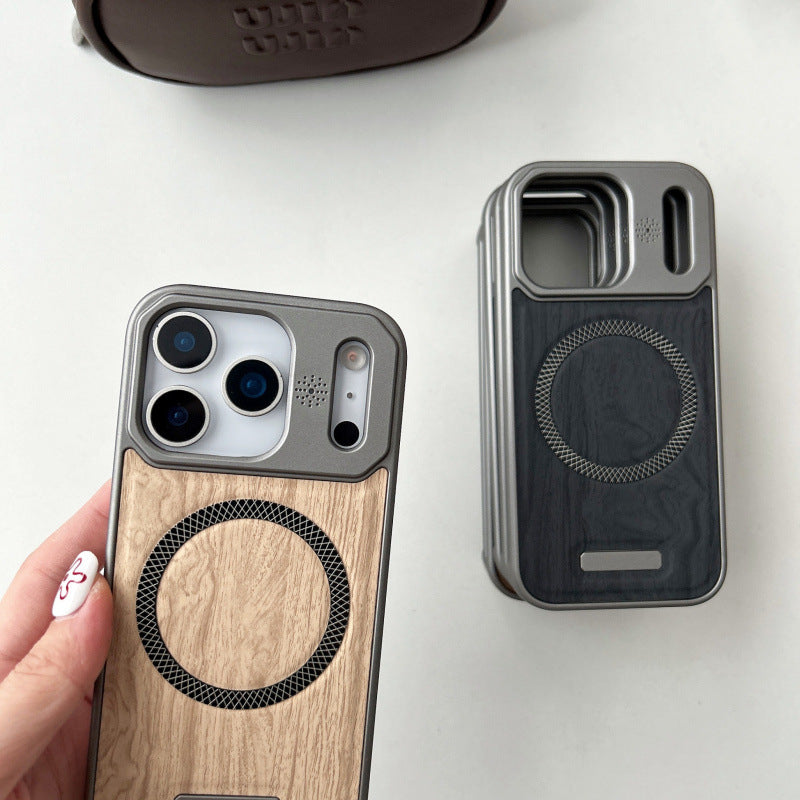 Housse de protection sans cadre pour téléphone en bois de peuplier