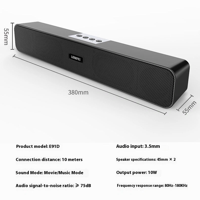 Double Bureau Bluetooth Haut-parleur Long Son Heater Haute Puissance EXTRA BASS Carte sans fil Com