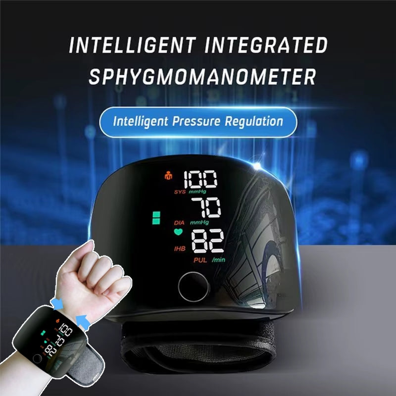 Wrist Sphygmomanometer Rechargeable Blood Pressure Meter Wrist Blood Pressure Eter Smart T