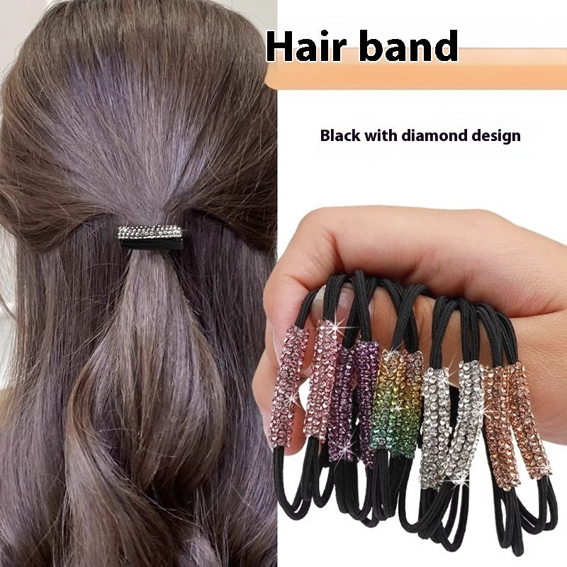 Femme Poneytail Coiffure Anneau Cristal Accessoires de cheveux demi cheveux élastique Diamond