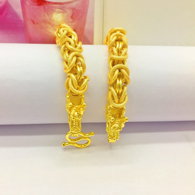 Bracelet en or pour hommes plaqué or bracelet de bijoux de simulation 24K