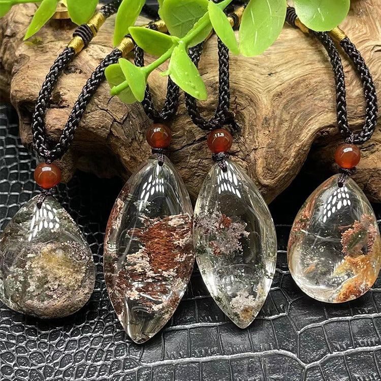 Collier pendentif en cristal transparent en sweater complet