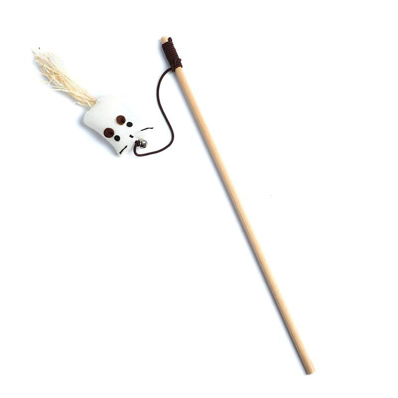 Animaux de compagnie Cat Teaser Feather Bell en bois Pole Pet Produits