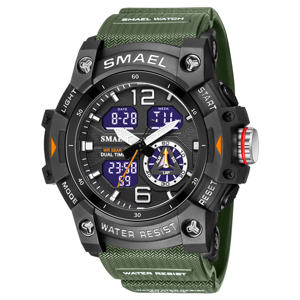 Montre transparente d'extérieur pour hommes avec un design cool à double affichage