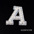 Pearl Rhinestone Sticker-Letter A-White-2