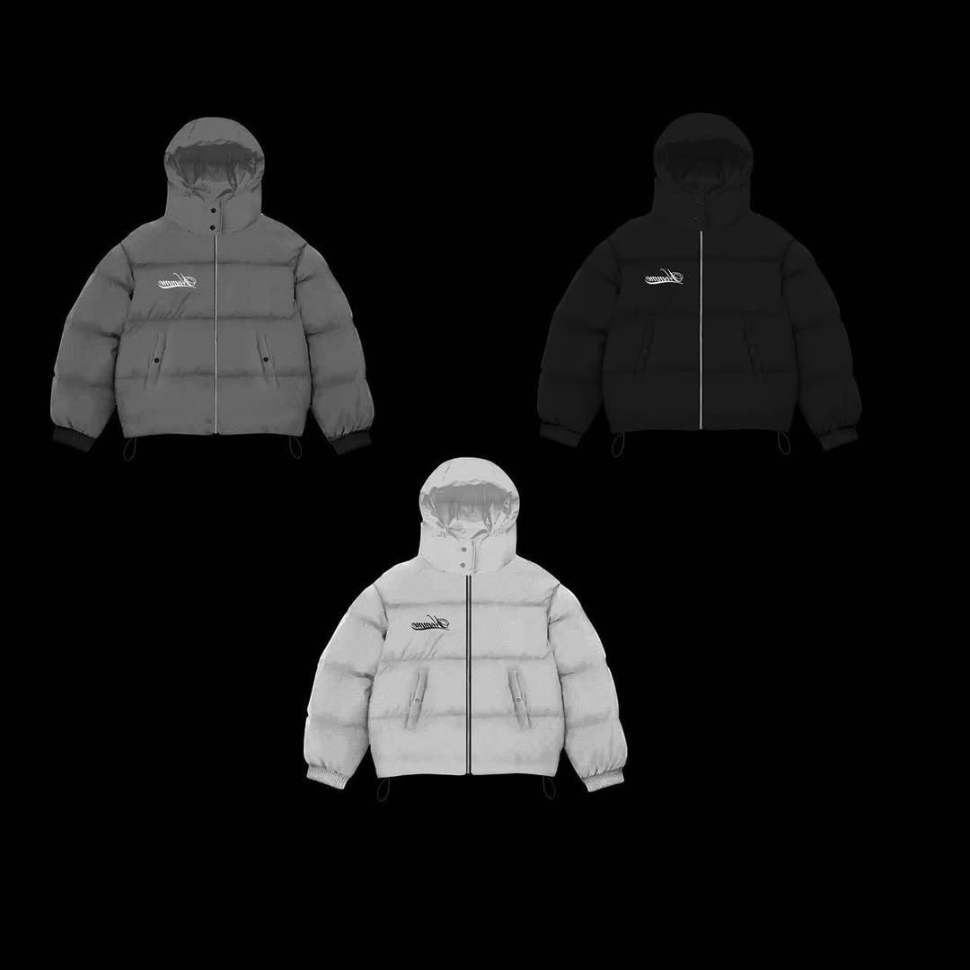 Manteau de coton épais avec fermeture éclair et transfert thermique Strass