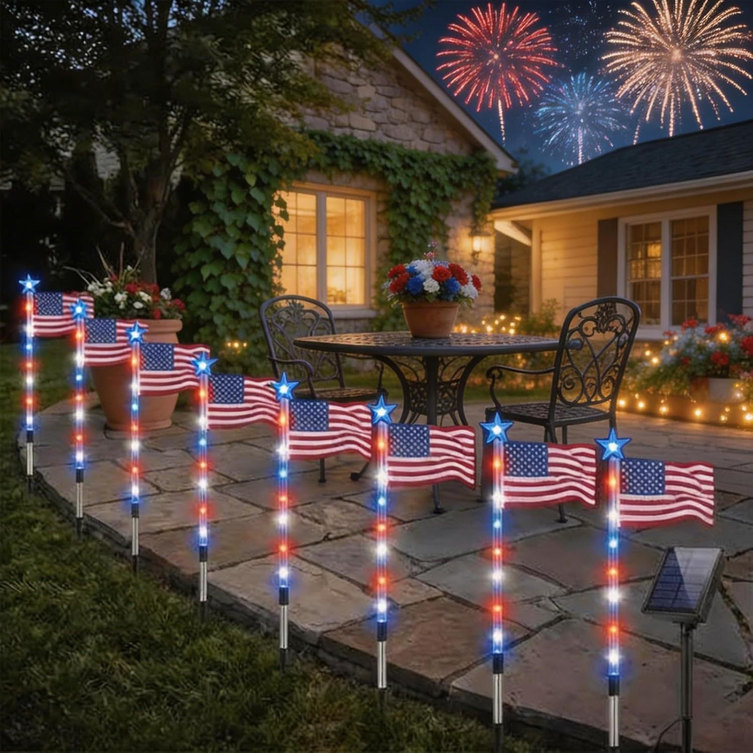 Drapeau national à LED à énergie solaire pour les cours extérieures Et des villas