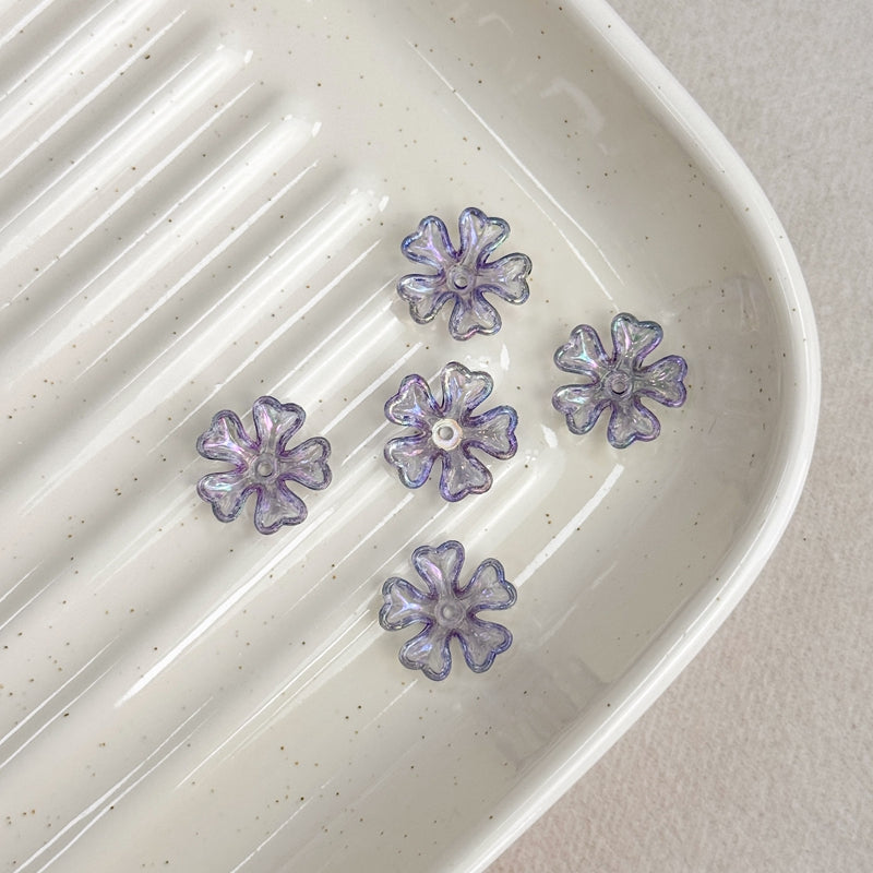 Perles de fleurs en acrylique 5-Petal