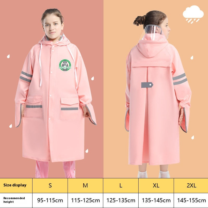 Enfants Raincoat Filles Garçons Élèves de l'école primaire Ceinture scolaire Sac scolaire Siège Moyen A