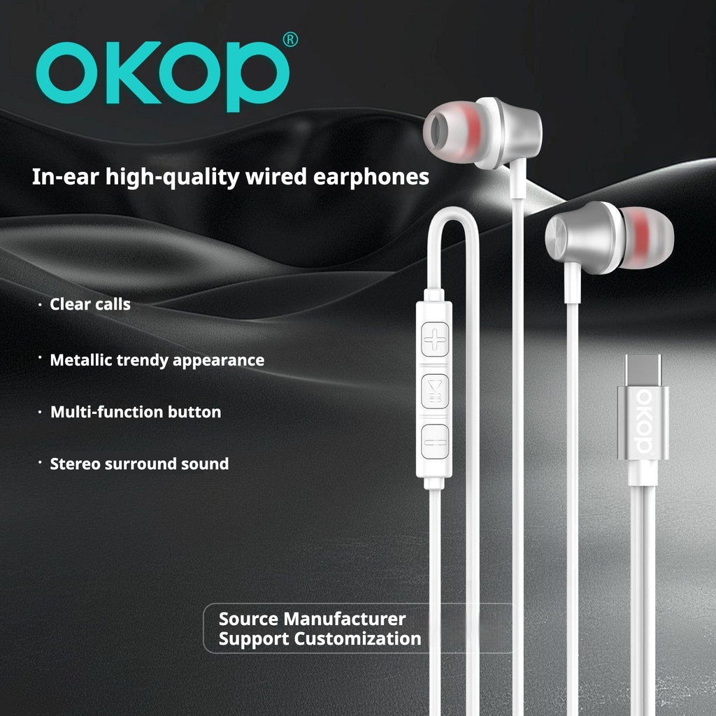 KP-236 casques filaires dans l'oreille Best-seller USB-C universel pour téléphones PC basse lourde haute