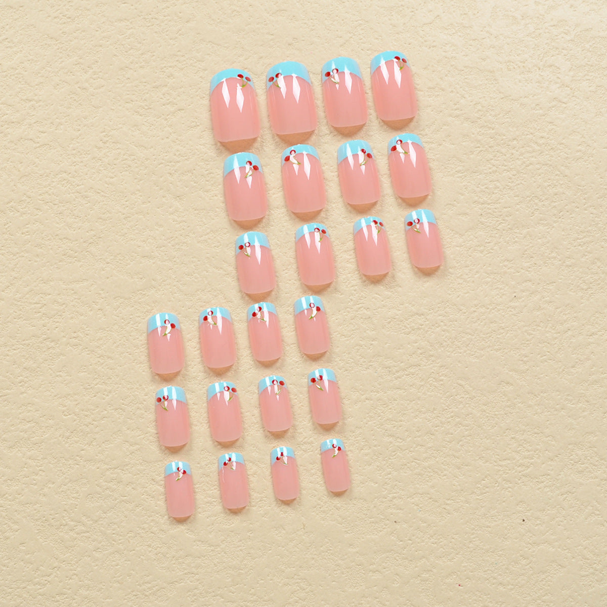 European And American Wear Armor Bleu clair Nail Patch Français