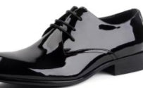 Cuir Dentelle-up Glossy Chaussures de mariage Cuir Pointé-orteil