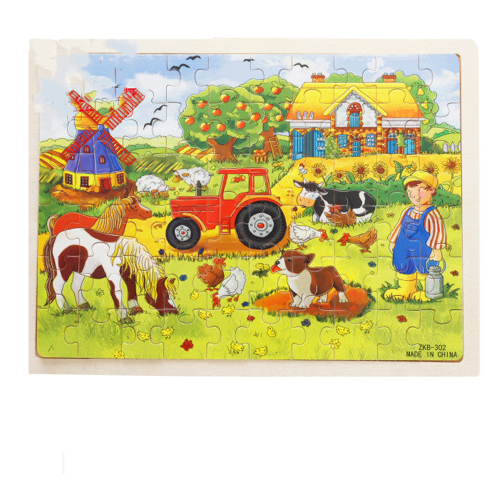 Enfants en bois Enfants Puzzle éducation précoce 60 pièces