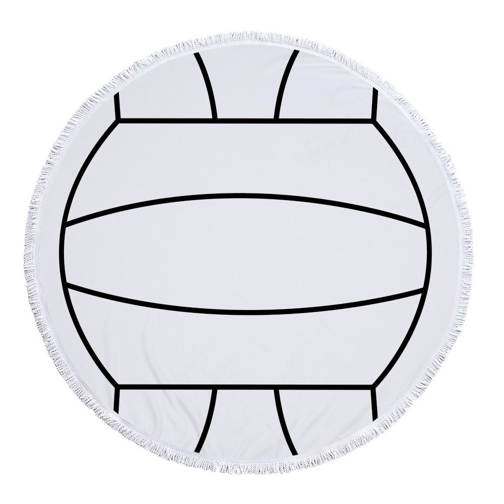 Serviette de bain ronde imprimée de plage