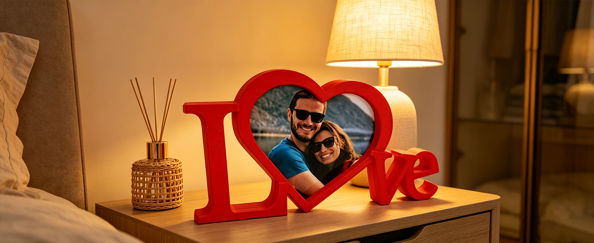 LOVE Heart Photo Frame Porte-photo imprimé 3D